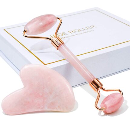 BAIMEI Jade Roller & Gua Sha, Face Roller, Facial Beauty Roller Skin Care Tools